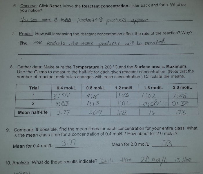 Collision theory gizmo answer key