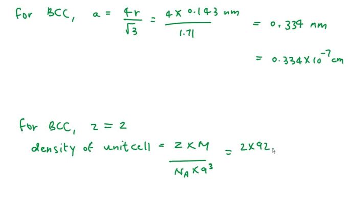 Niobium has a bcc crystal structure