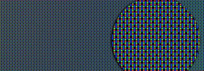 Grids of pixels on an electronic display