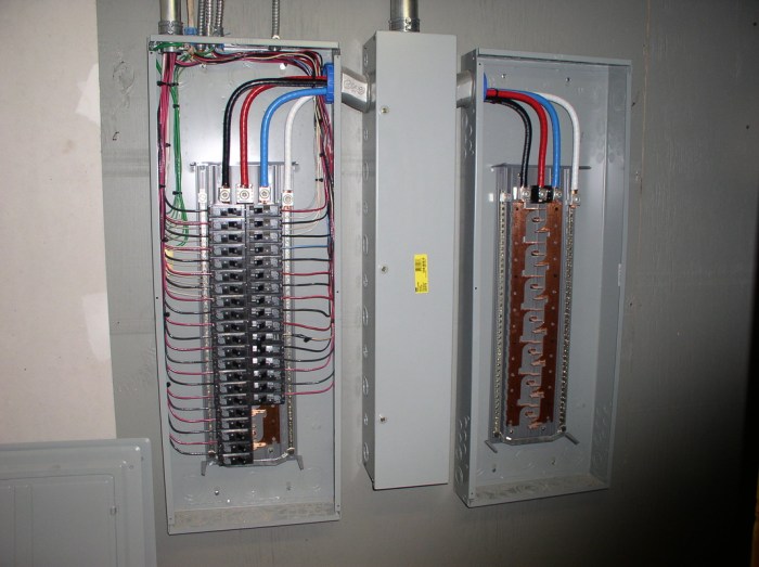 An mlo panelboard has a main circuit breaker.